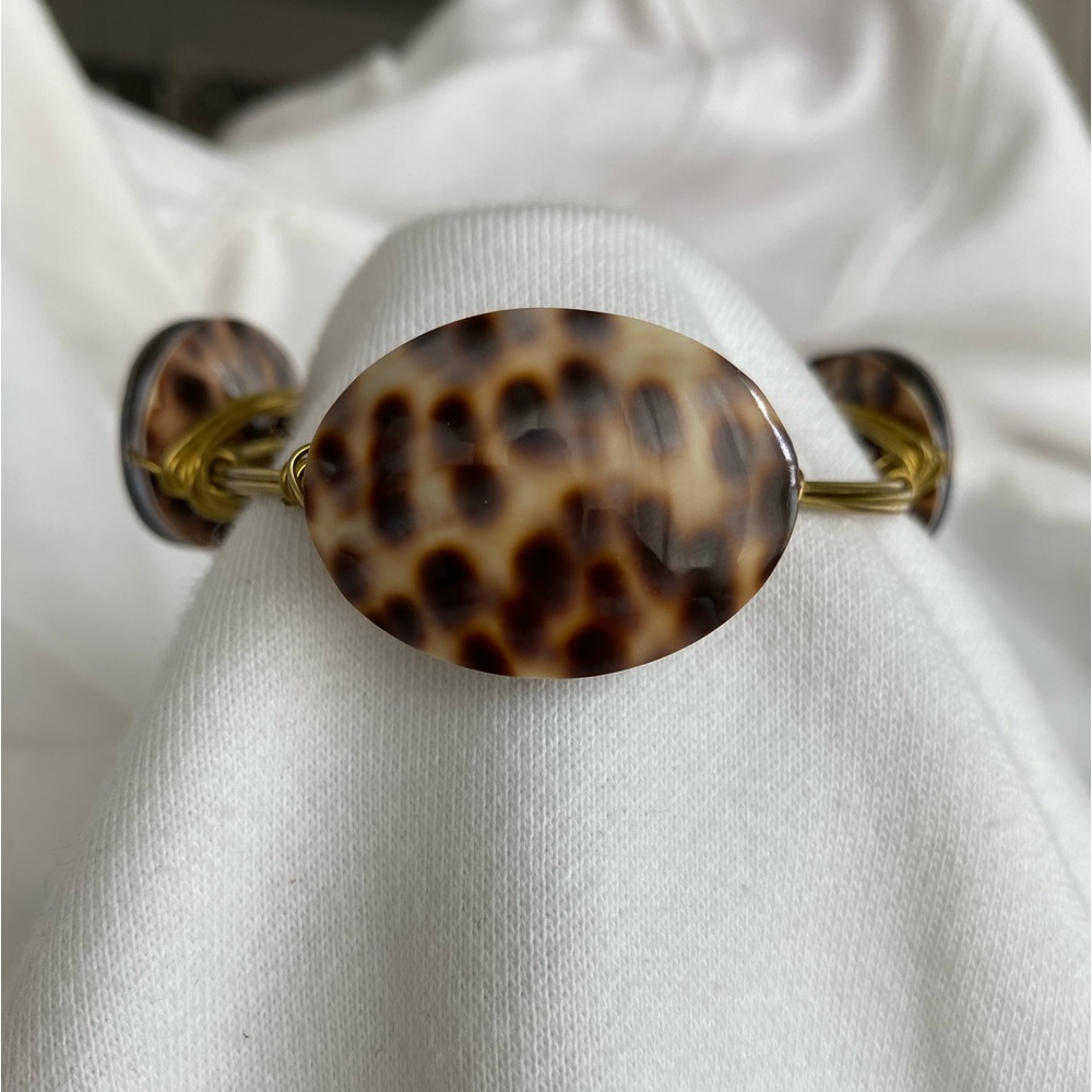 New Handcrafted Tortoise Shell Wire Wrapped Brace… - image 2